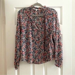 Veronica Beard Floral Blouse - Pink and Blue size 14